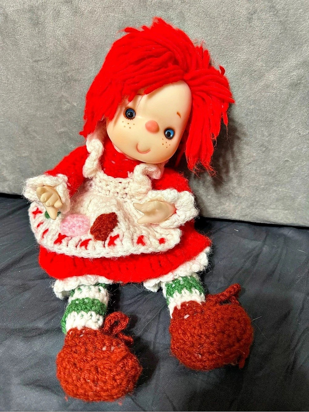 Handmade Red Yarn Doll